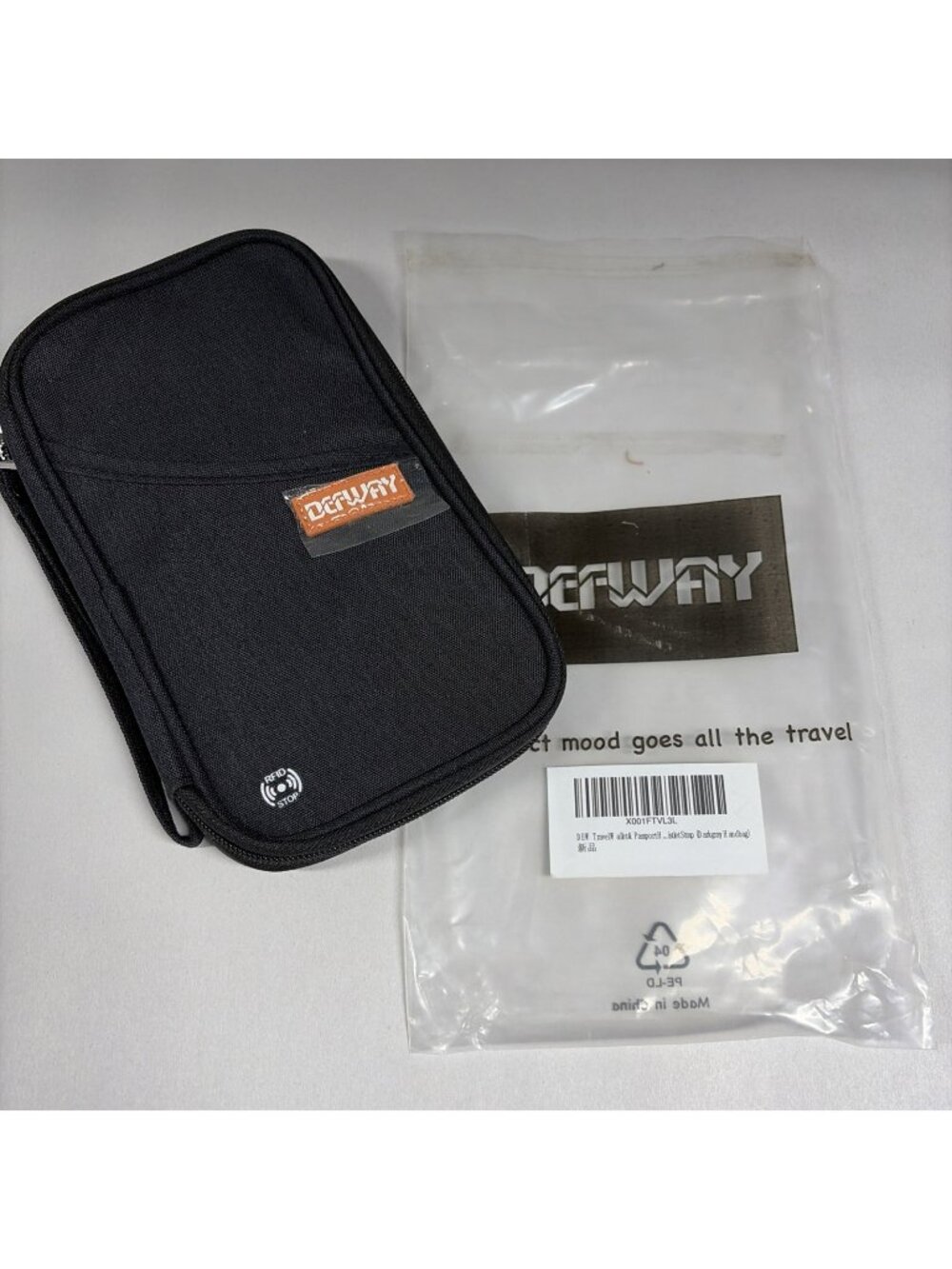 Defway Travel Passport Wallet Holder Wristlet Card Slots Travel RFID Black NEW